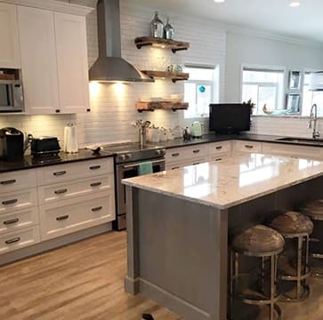 Kitchen with Wooden Flooring - Kitchen Remodeling Oakville by Urban Construction and Development